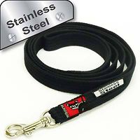 Black Dog Plain Lead 1.8m Small Stainless Steel